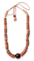 Bauxite and resin beaded necklace, 'Fertile Ground' - Bauxite and Resin Beaded Necklace