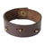 Men's leather wristband bracelet, 'Hide and Seek in Brown' - Men's Leather Wristband Bracelet thumbail