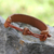 Men's leather wristband bracelet, 'Stand Alone in Tan' - Men's Hand Crafted Leather Wristband Bracelet from Africa (image 2b) thumbail