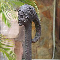 Fiberglass sculpture, 'Ghanaian Queen Mother' - Fiberglass sculpture