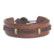 Men's leather wristband bracelet, 'Stand Alone in Brown' - Men's Handcrafted Leather Wristband Bracelet