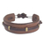 Men's leather wristband bracelet, 'Stand Alone in Brown' - Men's Handcrafted Leather Wristband Bracelet (image 2b) thumbail