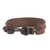 Men's leather wristband bracelet, 'Stand Alone in Brown' - Men's Handcrafted Leather Wristband Bracelet (image 2d) thumbail