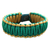 Men's wristband bracelet, 'Amina in Golden Green' - Men's Handmade Wristband Bracelet (image 2a) thumbail