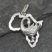 Anhänger aus Sterlingsilber, 'Africa Sankofa' - Anhänger aus Sterlingsilber