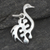 Sterling silver pendant, 'New Adinkra' - Handmade Sterling Silver Bird Pendant from Africa (image 2) thumbail