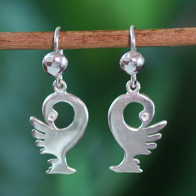 Sterling silver dangle earrings, 'Back to My Roots' - Sterling Silver Dangle Earrings