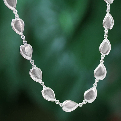Sterling silver link necklace, 'Prosperity' - Hand Made Sterling Silver Link Necklace