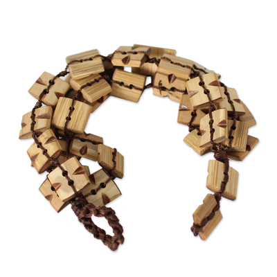 Bamboo bracelet, 'Sophisticated Earth' - Bamboo bracelet