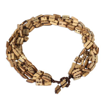 Bamboo multi-strand necklace, 'Sophisticated Earth' - Bamboo multi-strand necklace