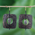 Coconut shell and terracotta dangle earrings, 'Medieval Nature' - Unique Coconut Shell Dangle Earrings thumbail