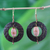 Coconut shell and terracotta dangle earrings, 'Medieval Hoops' - Handmade African Coconut Shell Dangle Earrings (image 2) thumbail