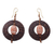 Coconut shell and terracotta dangle earrings, 'Medieval Hoops' - Handmade African Coconut Shell Dangle Earrings thumbail