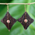 Coconut shell and terracotta dangle earrings, 'Medieval Diamonds' - Fair Trade Coconut Shell Dangle Earrings