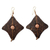 Coconut shell and terracotta dangle earrings, 'Medieval Diamonds' - Fair Trade Coconut Shell Dangle Earrings