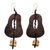 Coconut shell and bamboo dangle earrings, 'Medieval Bells' - Coconut shell and bamboo dangle earrings thumbail