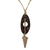 Men's soapstone necklace, 'Brave' - Men's Handcrafted Coconut Shell and Soapstone Necklace thumbail