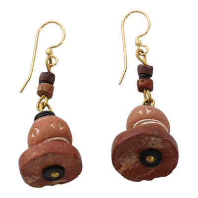 Ohrringe aus Terrakotta und Bauxit - Handgefertigte Ohrhänger aus Keramik