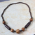 Wood long beaded necklace, 'Beauty' - Wood long beaded necklace thumbail