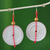 Recycled paper dangle earrings, 'Hot Breakfast' - Hand Crafted Recycled Paper Dangle Earrings (image 2) thumbail