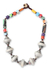 Halskette mit Anhänger aus recyceltem Papier - Handgefertigte Perlenkette aus recyceltem Papier