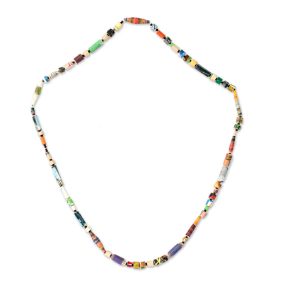 Unique Recycled Paper Beaded Necklace