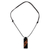 Men's teak wood pendant necklace, 'Kente Man' - Men's Hand Made Wood Pendant Necklace