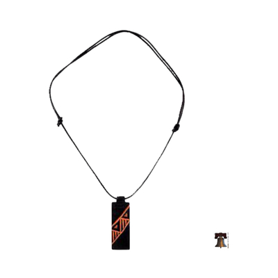 Halskette mit Anhänger aus Teakholz für Herren - Handgefertigte Herren-Halskette mit Holzanhänger
