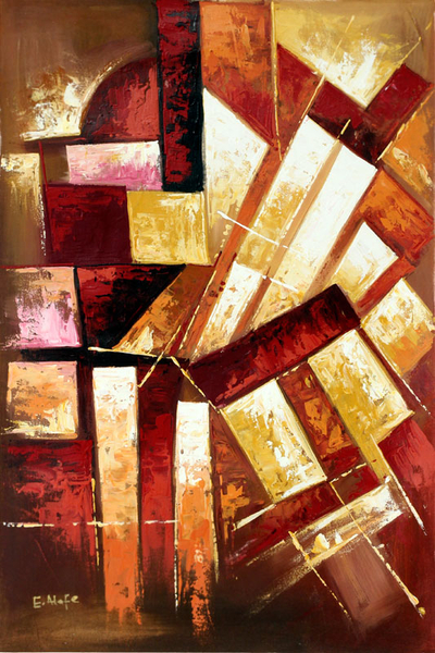 'Time and Season I' - Modern Original Painting from Africa