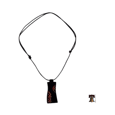 Halskette mit Anhänger aus Teakholz - Halskette mit Anhänger aus afrikanischem Teakholz