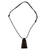Men's teak wood pendant necklace, 'Between Pyramids' - Men's Hand Crafted Leather and Wood Pendant Necklace (image 2a) thumbail