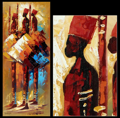 'Brave Men II' - African Expressionist Painting