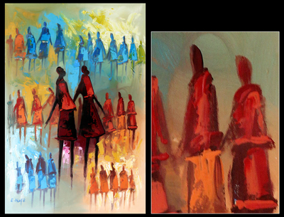 'Be There for Humankind I' - Pintura moderna y estilo libre de África
