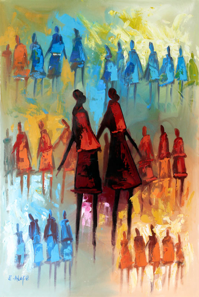 'Be There for Humankind I' - Pintura moderna y estilo libre de África
