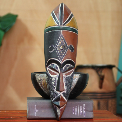 Máscara de madera africana - Máscara nigeriana tallada a mano
