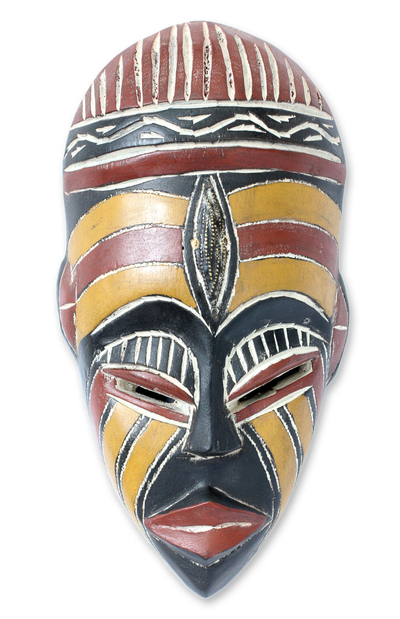 African Artisan Crafted Original Wood Wall Mask