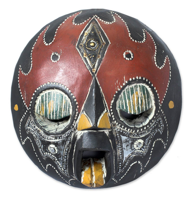 Máscara de madera africana, 'Merci' - Máscara de madera africana
