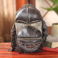 Ivoirian wood mask, 'Spirit of the Rain' - Unique Ivory Coast Wood Mask