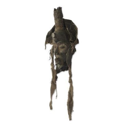 Ivoirian wood mask, 'Protecting the Unborn' - Unique African Wood Mask