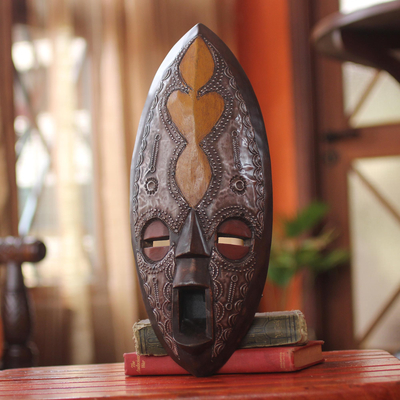 African mask, 'Good News' - Real African Mask