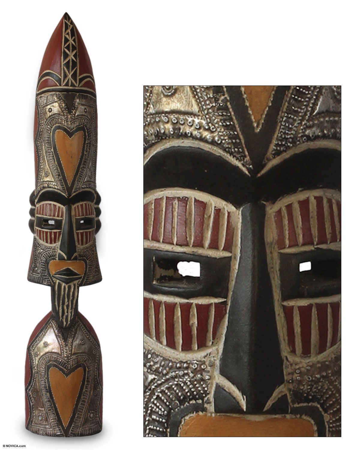 Nigerian wood mask - Fulani Man | NOVICA