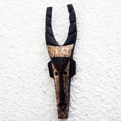 Ghanaian wood mask, 'Spirit of the Antelope' - African Wood Mask