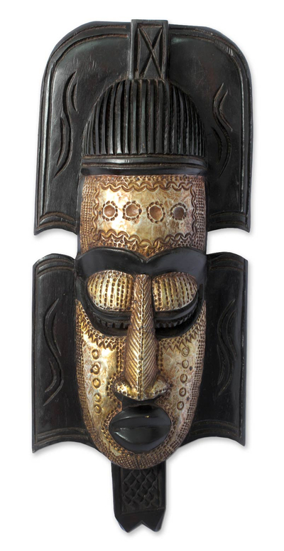 African wood mask, 'Nyansa' - Hand Carved Wood Mask