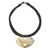 Horn and leather necklace, 'Kibsa' - Leather and Horn Pendant Necklace thumbail