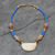 Bone and ceramic beaded necklace, 'Pogsada' - Recycled Plastic Beaded Necklace from Africa thumbail