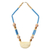Bone and ceramic beaded necklace, 'Pogsada' - Recycled Plastic Beaded Necklace from Africa (image 2a) thumbail