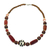 Agate and bone beaded necklace, 'Maneray' - Handcrafted Beaded Agate and Bone Necklace from Africa thumbail