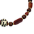 Agate and bone beaded necklace, 'Maneray' - Handcrafted Beaded Agate and Bone Necklace from Africa (image 2b) thumbail