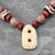 Halskette mit Anhänger aus Holz und Keramik - Handgefertigte Halskette mit Anhänger aus Keramik