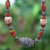 Ceramic and wood beaded necklace, 'Tempoka' - Fair Trade Ceramic Beaded Necklace thumbail